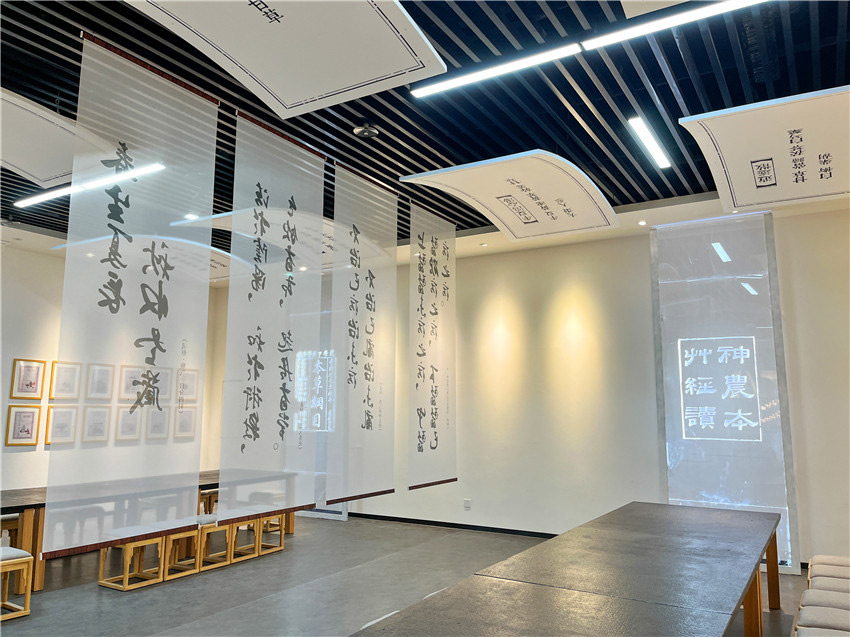 充滿中醫(yī)文化特色的布置。天府中藥城供圖