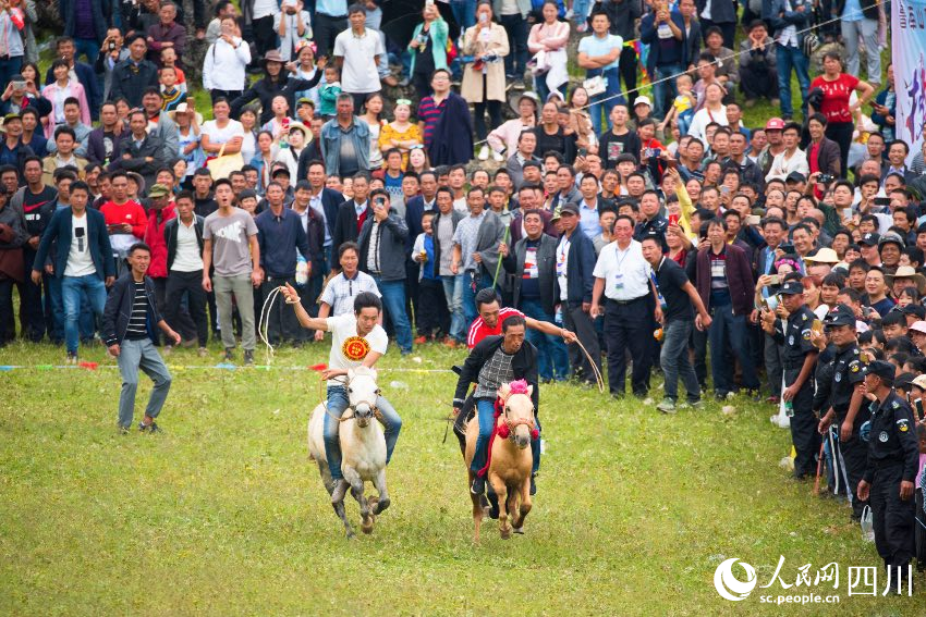 會(huì)東火把節(jié)上的賽馬活動(dòng)。李益民攝