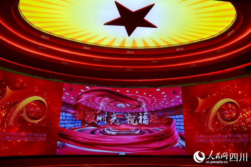 慶祝涼山彝族自治州成立70周年成就展現(xiàn)場(chǎng)。人民網(wǎng) 朱虹攝