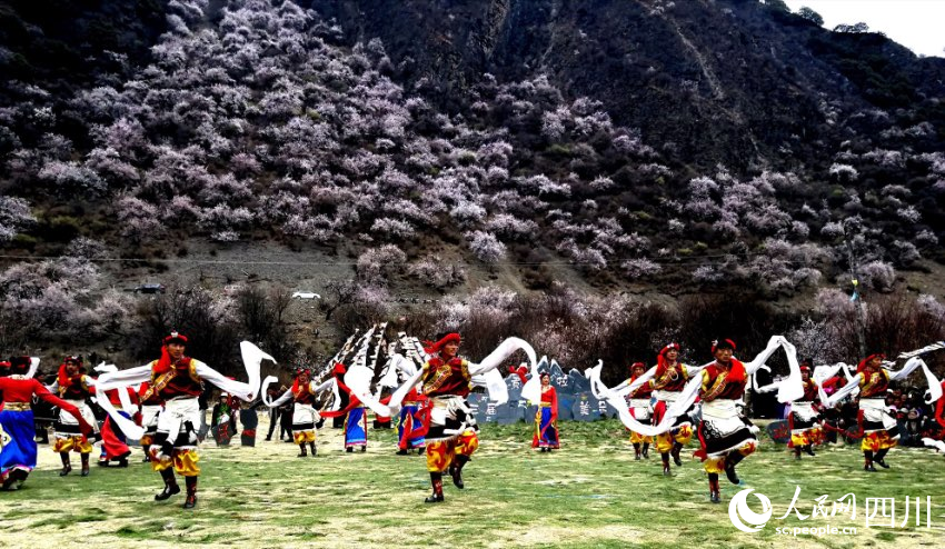 木里民族文化絢麗多彩，圖為東朗鄉(xiāng)貢巴拉美朵文化旅游節(jié)現(xiàn)場。馬楠攝