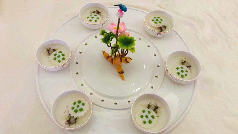 獲獎菜品天冬玉藕蓮蓬。東興區(qū)融媒體中心供圖