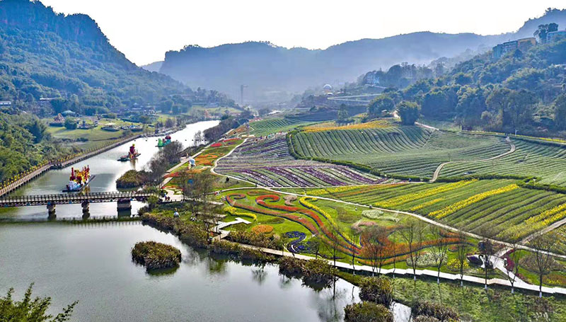 國家4A級旅游景區(qū)花田酒地景區(qū)。大渡口鎮(zhèn)供圖