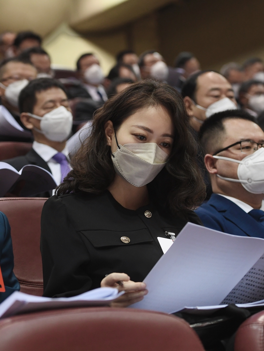鄭勝蘭委員在大會現(xiàn)場。受訪者供圖