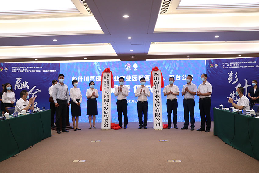 彭什川芎現(xiàn)代農(nóng)業(yè)產(chǎn)業(yè)園區(qū)管委會、平臺公司揭牌儀式