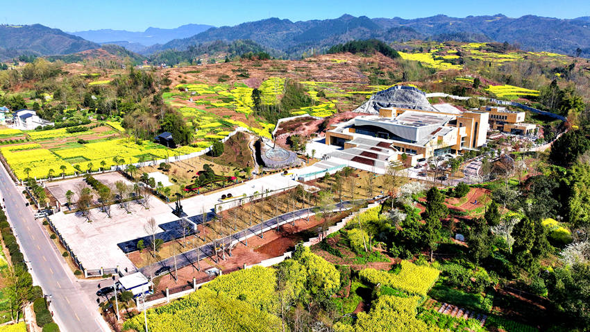 航拍羅家壩遺址博物館。宣漢縣委宣傳部供圖