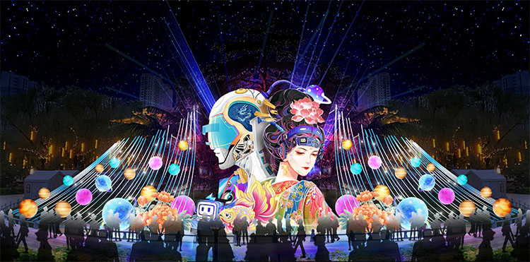 女兒節(jié)期間的花燈。陳平 攝
