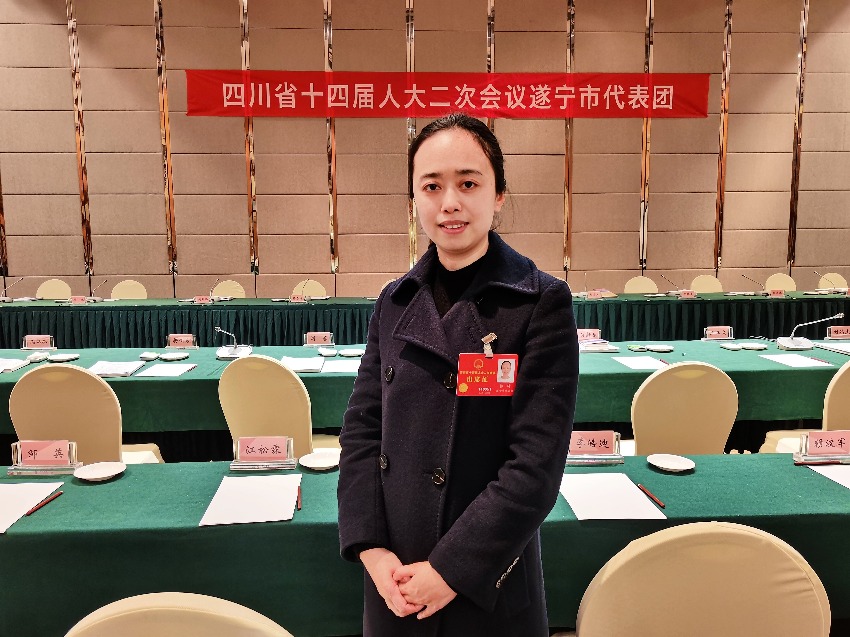 省人大代表、遂寧市大英縣卓筒井鎮(zhèn)為干屏村黨總支書記郭琦。受訪者供圖