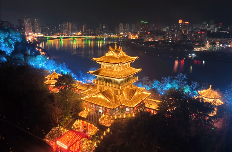 內(nèi)江夜景。王斌攝