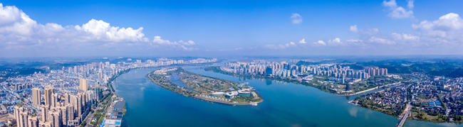 遂寧城景鳥瞰圖。遂寧市委宣傳部供圖