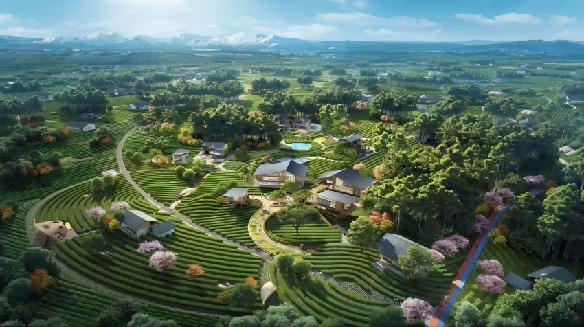 成都（蒲江）國(guó)際田園生態(tài)商務(wù)區(qū)效果圖。蒲江縣委宣傳部供圖
