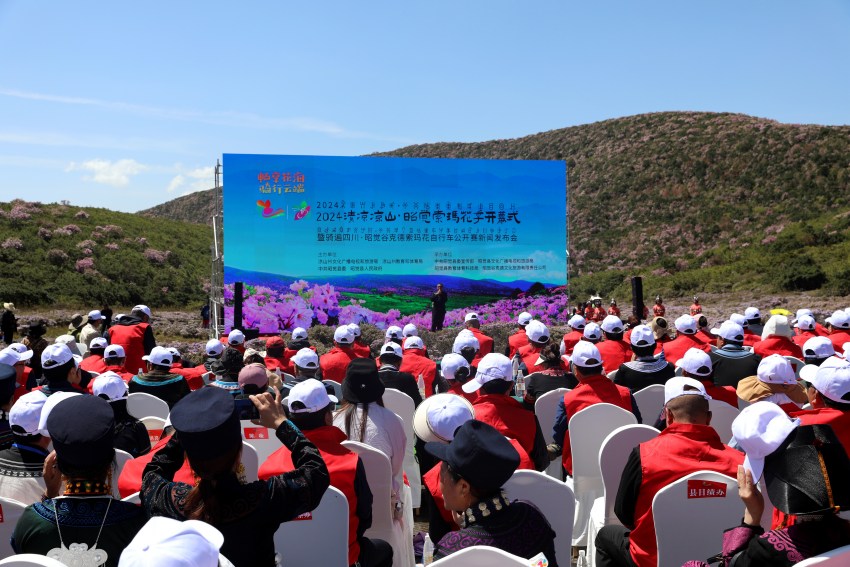 2024清涼涼山·昭覺(jué)索瑪花季開(kāi)幕式現(xiàn)場(chǎng)。昭覺(jué)縣融媒體中心供圖