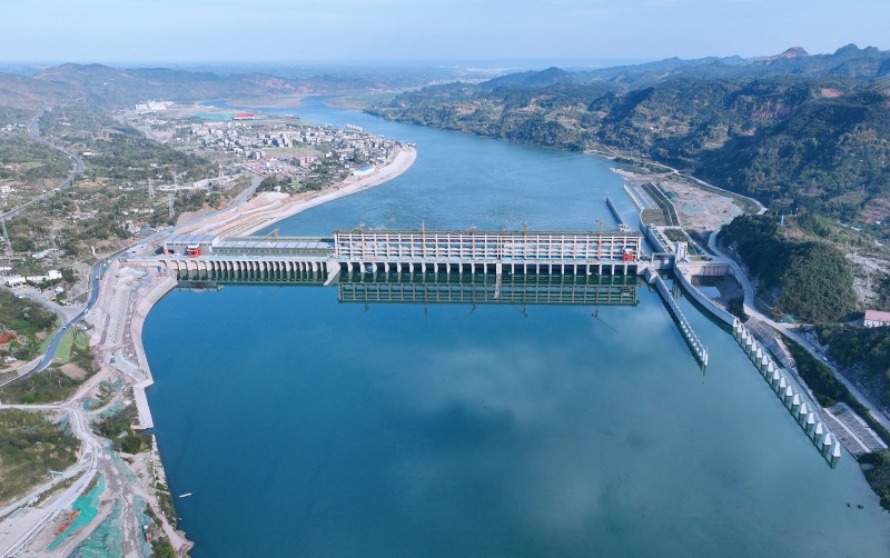 岷江龍溪口航電樞紐工程現(xiàn)場。四川港投供圖