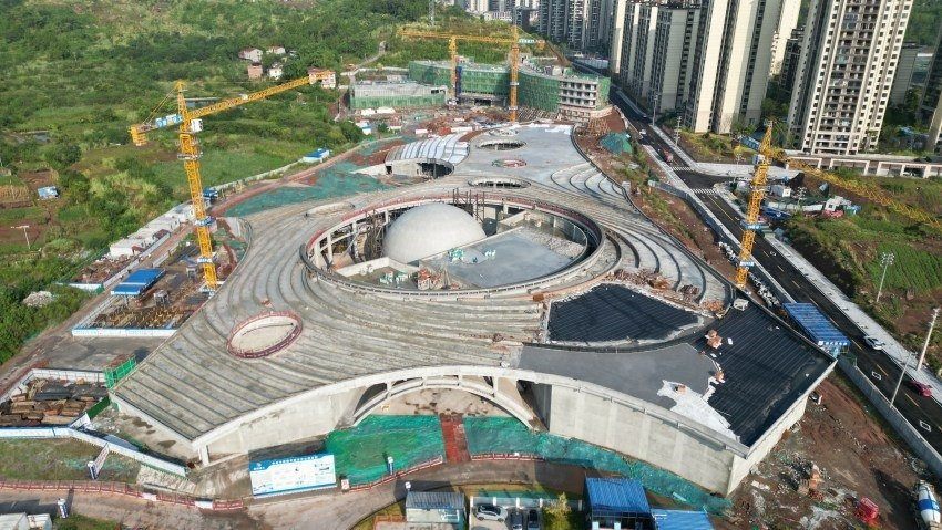 安岳石窟數(shù)字展示中心項目建設(shè)現(xiàn)場。四川石窟文化旅游開發(fā)有限公司供圖