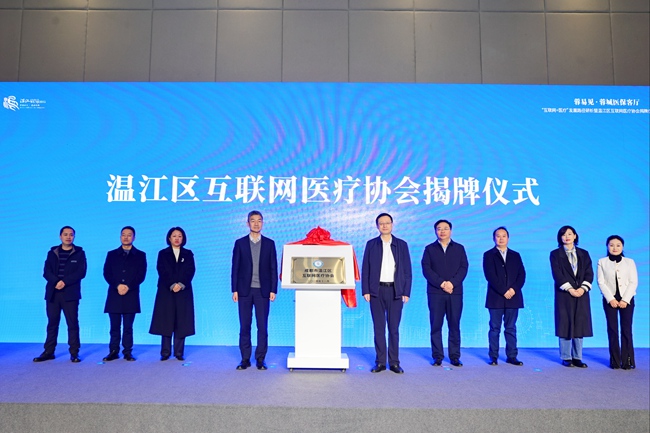 “蓉易見·蓉城醫(yī)?？蛷d”專場活動暨溫江區(qū)互聯(lián)網(wǎng)醫(yī)療協(xié)會揭牌儀式。溫江供圖