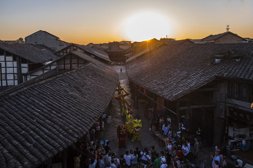 俯瞰羅城古鎮(zhèn)。犍為縣融媒體中心供圖
