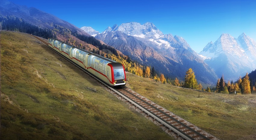 都江堰至四姑娘山山地軌道交通列車(chē)示意圖。蜀道集團(tuán)供圖