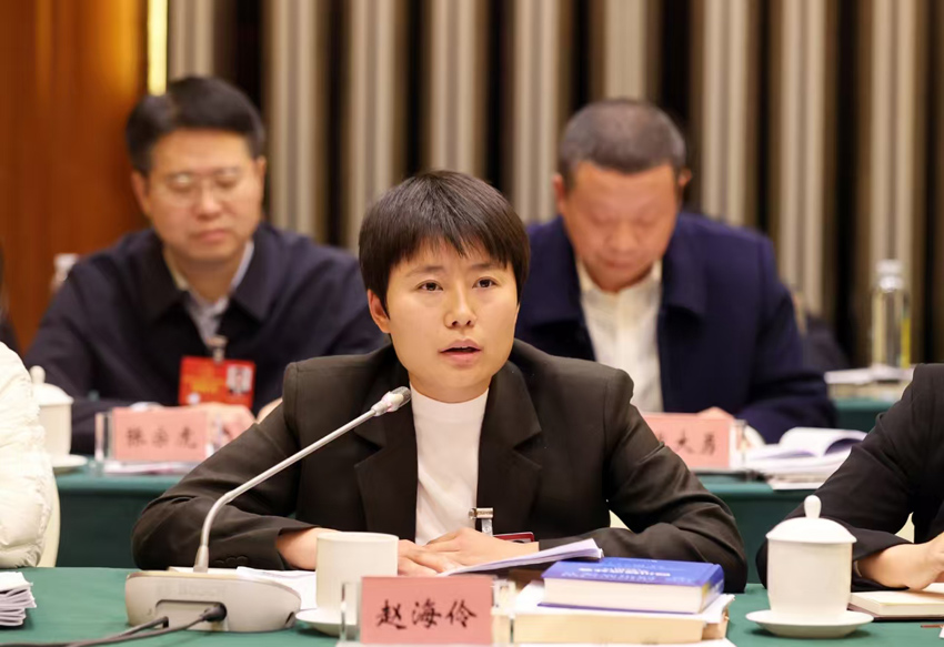 趙海伶參加會議。受訪者供圖