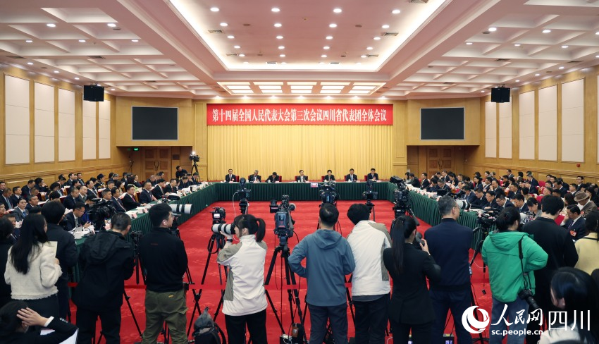 十四屆全國人大三次會議四川代表團舉行開放團組會議。人民網(wǎng)記者 李平攝