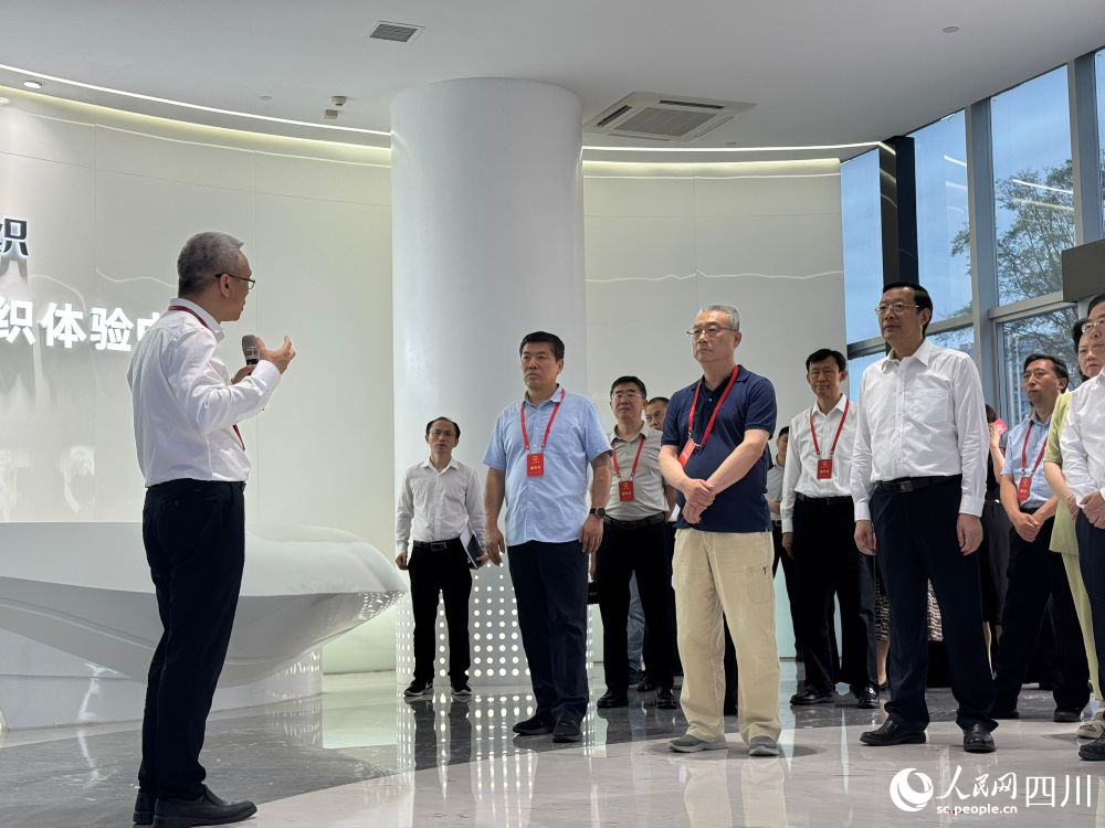 代表們參觀在成都海光集成電路設(shè)計(jì)有限公司。崔熙滟攝