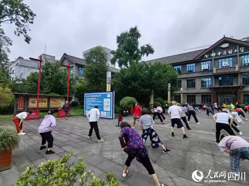 練習八段錦的人們。人民網(wǎng)記者 劉海天攝