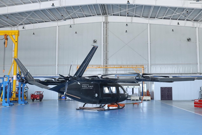 首架“自貢造”沃蘭特VE25-100型電動(dòng)垂直起降飛行器（eVTOL）原型機(jī)正式下線。陳天航供圖