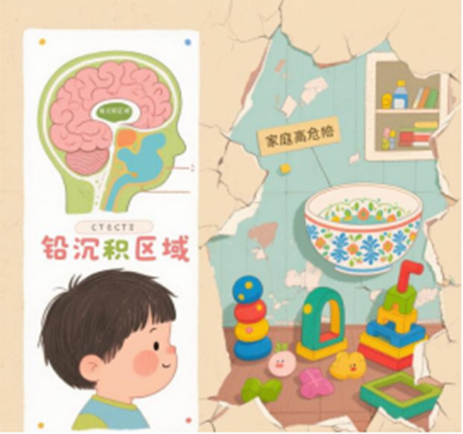 鉛沉積區(qū)域。四川省婦幼保健院供圖