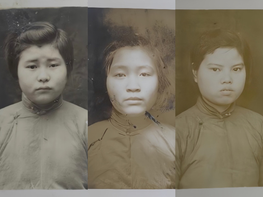 姚志純、鐘開慧、周義容3名學(xué)生照片。資中縣檔案館供圖